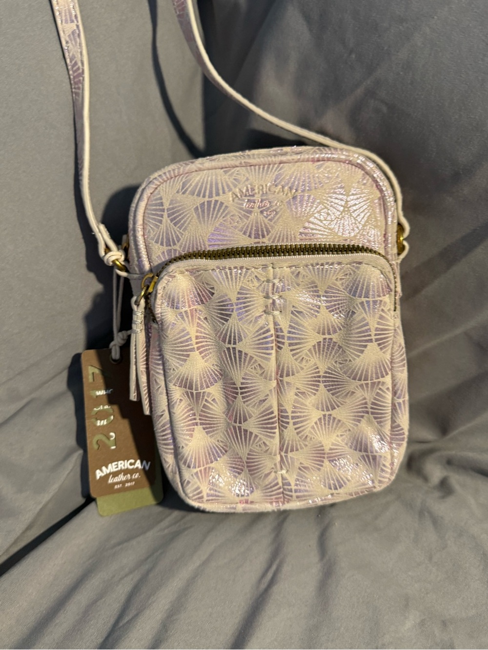 American Leather Co. Lilac Iridescent Crossbody Bag